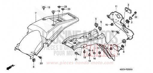 KOTFLUEGEL, HINTEN (XR250RY-3) (ED) XR250R2 de 2002